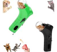 Cats Treats Dispenser Gun Cat & Dog Treat Gun Shooter Pet Treat Gun, Andheld Pet Feeding Toys for Dog Cat Exercise Training, Exercise & Outdoor Play (Black+Green)