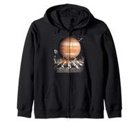 Cats Walking in Space Cat Astronaut Jupiter Planet Cat Lover Sweat à Capuche