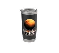 Cats Walking In Space Cat Astronaut Mars Planet Cat Lover Gobelet isotherme en acier inoxydable double paroi