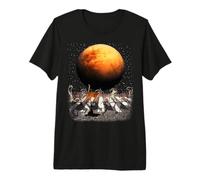 Cats Walking in Space Cat Astronaut Mars Planet Cat Lover T-Shirt Haut de Gamme