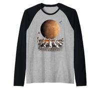 Cats Walking in Space Cat Astronaut Mercury Planet Cat Lover Manche Raglan