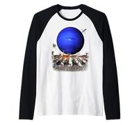 Cats Walking in Space Cat Astronaut Neptune Planet Cat Lover Manche Raglan