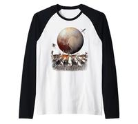 Cats Walking in Space Cat Astronaut Pluto Planet Cat Lover Manche Raglan