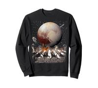 Cats Walking in Space Cat Astronaut Pluto Planet Cat Lover Sweatshirt