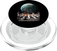Cats Walking in Space Earth Moon Funny Kitty Cat Astronaut PopSockets PopGrip pour MagSafe