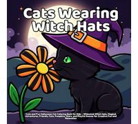 Cats Wearing Witch Hats: Cute and Fun Halloween Cat Coloring Book for Kids - Whimsical Witch Hats, Magical Adventures, Friendly Cats, Pumpkins, Stars, ... Scenes for Creative Fun and Relaxation