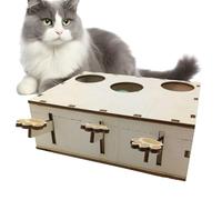 Cats Whack Game Interactif,Cats Whack Mole Game - jeu de taupe en bois interactif pour chats - Mangeoires à puzzle innovantes, distributeur de nourriture pour chats, pour chatterie, maison, animalerie