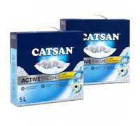 CaTsAn Active Fresh Litière Agglomérante pour Chat - Lot de 2 x 5 L | Absorption rapide, blocs compacts, neutralisation des odeurs et parfum frais et propre. Format 2 x 5 L, soit 10 L.