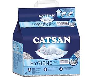 Catsan Hygiene Plus - Litière Hygiénique Blanche avec Protection Minérale Extra - 1 x 9 L
