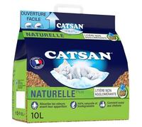 CATSN - Litière Naturelle Plus, 10L - Neutralise Les odeurs de Votre Chat grâce à Ses Composants naturels - Haut Pouvoir Absorbant pour Une propreté optimale - Vendu par Unité