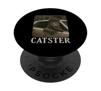 Catster Gangster Cat Meme Funny Cats Gang Humor PopSockets PopGrip Adhésif
