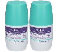 Cattier Déodorant Roll-On 24h Rouleau 2x50 ml