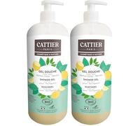 Cattier - Gel douche sans sulfate Parfum Citron - Menthe 1L (Lot de 2)