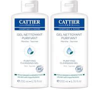 Cattier - Gel Nettoyant Purifiant Bio - Soin Peaux Jeunes Grasses à Imperfections - 200 ml (Lot de 2)