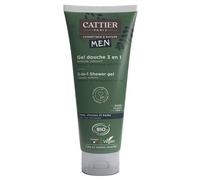 Cattier Men Gel Douche Homme 3 en 1 Cheveux Corps Barbe Bio 200ml