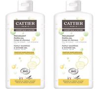 Cattier Moussant Familial - Lait D'avoine - Cheveux Et Corps - 500ml (Lot De 2)