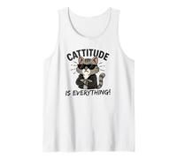 Cattitude is Everything Chat Kawaii Mignon avec Attitude Cool Débardeur