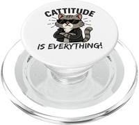Cattitude is Everything Chat Kawaii Mignon avec Attitude Cool PopSockets PopGrip pour MagSafe