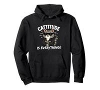 Cattitude is Everything Chat Kawaii Mignon avec Attitude Cool Sweat à Capuche
