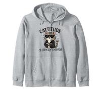 Cattitude is Everything Chat Kawaii Mignon avec Attitude Cool Sweat à Capuche
