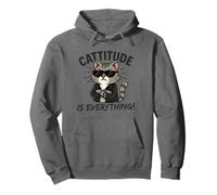 Cattitude is Everything Chat Kawaii Mignon avec Attitude Cool Sweat à Capuche