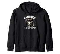 Cattitude is Everything Chat Kawaii Mignon avec Attitude Cool Sweat à Capuche