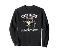 Cattitude is Everything Chat Kawaii Mignon avec Attitude Cool Sweatshirt