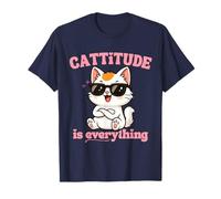 Cattitude is Everything Kawaii Cat Attitude Positive Women T-Shirt