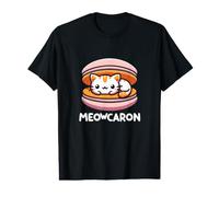 Cattitude sur Un Biscuit : Meowcaron Macaron Cat & Pun Lover T-Shirt Graphique avec Valeur