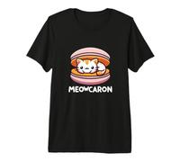 Cattitude sur Un Biscuit : Meowcaron Macaron Cat & Pun Lover T-Shirt Haut de Gamme
