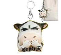 Cattle Animal Bag Charm - Adorable Plush Cow Keyring | Animal Cow Bag Keychain, Stuffed Backpack Key Chain For Men Women Boys, Youth Teens Husband Son Daughter Family Friends Fun Decorative Accessory