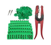 Cattle Ear Tags - Livestock Animal Labels | 001-100 Numbered Identification Tags With Applicator Tool for Herd Management, Wildlife Tracking, Goat Sheep Breeding, Ranching, And Farm Monitoring