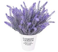 CATTLEYAHQ 4 Pièces Fleur Artificielle Lavande,Bouquets de Fleurs Artificielles Lavande pour la Chambre, Mariage, Fête, Jardin Décoration-Violet Violet