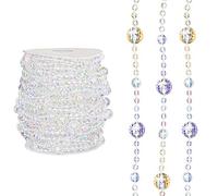 CattleyaHQ Guirlande de perles transparentes arc-en-ciel - 20 m - Boule de différentes tailles - Décoration pour la maison, un hôtel, un mariage, une fête, une porte, une fenêtre