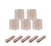 CATTLEYAHQ Lot de 50 Ronds de Serviette Scintillants pour décoration de fête, Mariage, événement, fête (Or Rose)