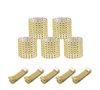 CATTLEYAHQ Lot de 50 Ronds de Serviette Scintillants pour décoration de fête, Mariage, événement, fête (Or)