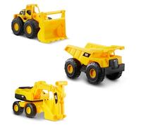 Mini crew Pack de 3 Camion benne Chargeur frontal et excavatrice - 18 cm