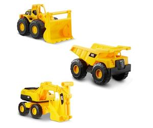 CatToysOfficial Ensemble de Véhicules de Construction CAT Officiels pour Enfants à Partir de 2 Ans - Machines de Construction - Camion à Benne Basculante, Chargeur, Excavatrice - Pièces Articulées.