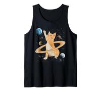 Caturn Saturn Cat in Space Funny Kitten Cats Lovers Galaxy Débardeur