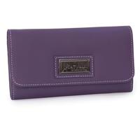 Catwalk Collection Handbags - Grand Portefeuille Femme Cuir - Porte Monnaie - 14 Emplacements pour Cartes - RFID Blocage - Gemma Purse - Violet