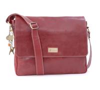 Catwalk Collection Handbags - Grand Sac Besace Femme Cuir Veilli - Sacoche Ordinateur 15 Pouces - Sac de Travail Avec Bandoulière - SABINE L - Rouge