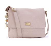 Catwalk Collection Handbags - Grand Sac Besace Femme Cuir Veilli - Sacoche Ordinateur 15 Pouces - Sac de Travail Avec Bandoulière - SABINE L - Latté