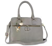 Catwalk Collection Handbags - Grand Sac Cabas Femme Cuir - Sac à Main de Travail - Sac Porté Èpaule Avec Bandoulière Détachable - VICTORIA - Gris