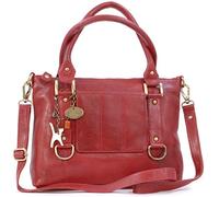 Catwalk Collection Handbags - Grand Sac Porté Èpaule Femme Cuir - Sac Cabas - Tote Bag Avec Bandoulière Réglable et Détachable - GALLERY - Rouge