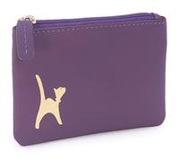 Catwalk Collection Handbags - Petit Portefeuille Femme Cuir - Mini Porte Monnaie - RFID Blocage - Boîte Cadeau - Mimi - Violet Or