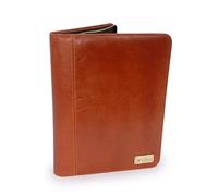 Catwalk Collection Handbags - Porte Document Cuir Femme - Portefeuille de Voyage Zippé - Avec A4 Bloc-Note - Pochette Pour Tablette - CHLOE - Tanne