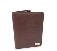 Catwalk Collection Handbags - Porte Document Cuir Femme - Portefeuille de Voyage Zippé - Avec A4 Bloc-Note - Pochette Pour Tablette - CHLOE - Marron