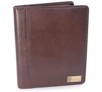 Catwalk Collection Handbags - Porte Document Cuir Femme - Portefeuille de Voyage Zippé - Avec A5 Bloc-Note - Pochette Pour Tablette - Angela - Marron