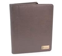 Catwalk Collection Handbags - Porte Document Cuir Femme - Portefeuille de Voyage Zippé - Avec A5 Bloc-Note - Pochette Pour Tablette - Angela - Gris