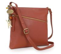 Catwalk Collection Handbags - Sac Bandoulière Femme en Cuir - Sacoche/Besace Moyenne - Crossbody Bag Avec Bandoulière Réglable - Madison - Tanne